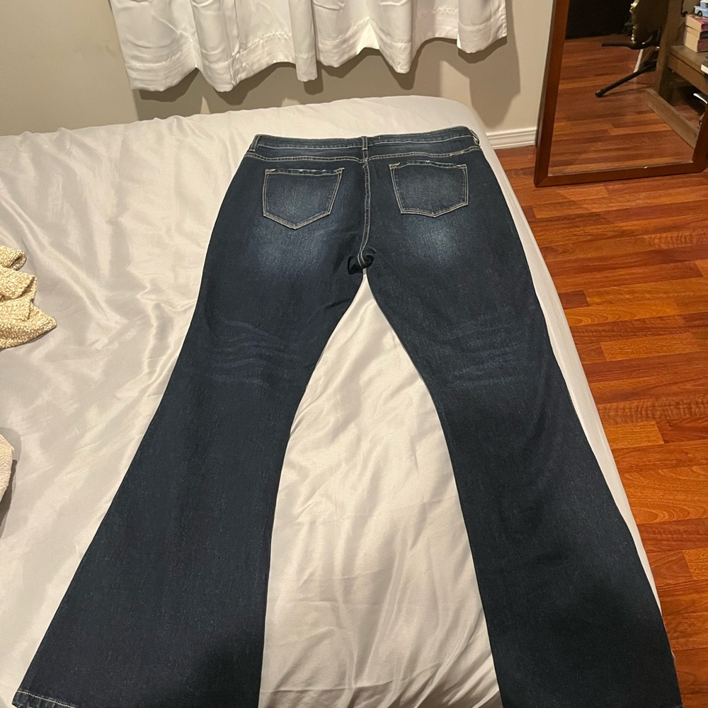 KanCan Dark Blue Flare Jeans - Picture 5 of 10